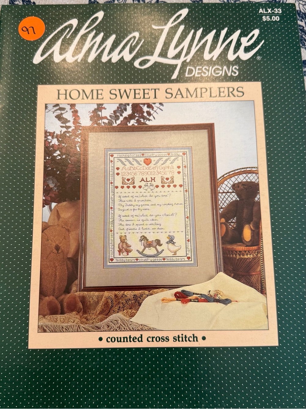 Home Sweet Samplers Cross Stitch Alma Lynne 1985 Vintage Country Cottagecore